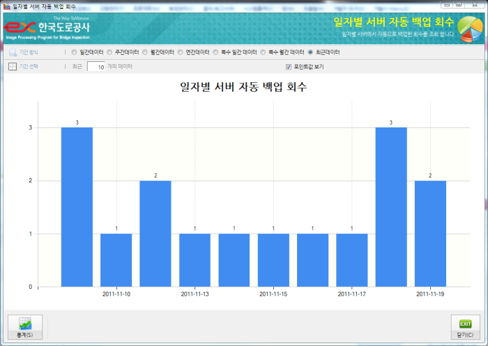 한국도로공사 교량 균열 관리 시스템 검사 장비 제어 (portfolio_Express)