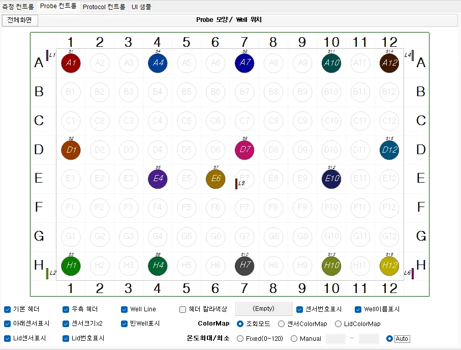 프로브 컨트롤, 온도차트